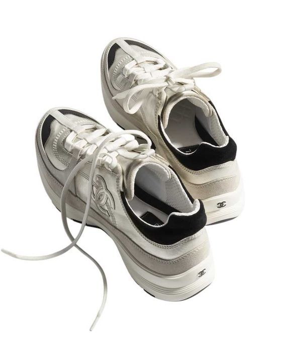 Кросівки Trainers Sneakers Laminated Calfskin Suede Light Gold Gray/Bl