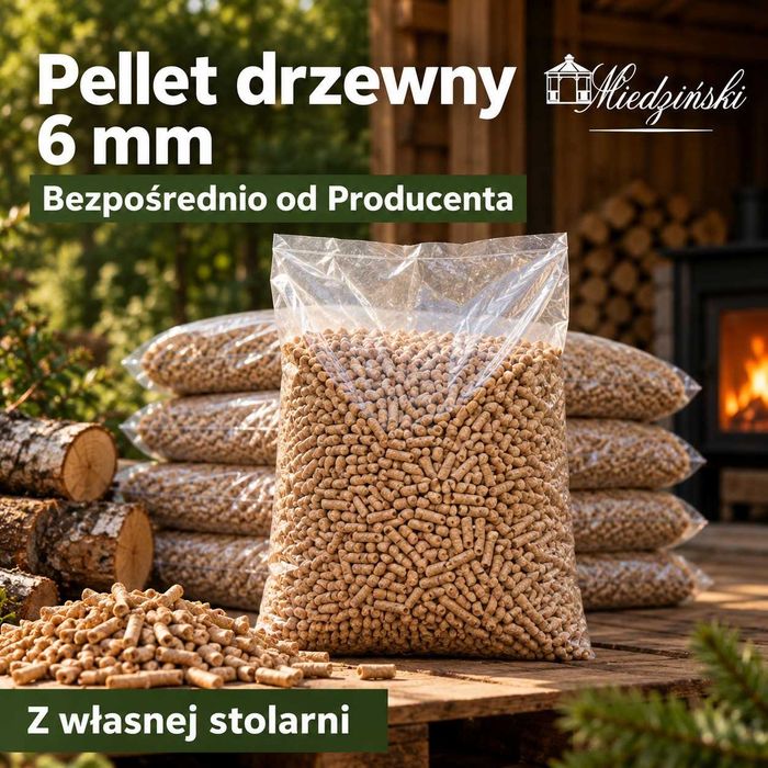 Pellet drzewny 6mm, bezpośrednio od producenta, z własnej stolarni, dowóz z rozładunkiem