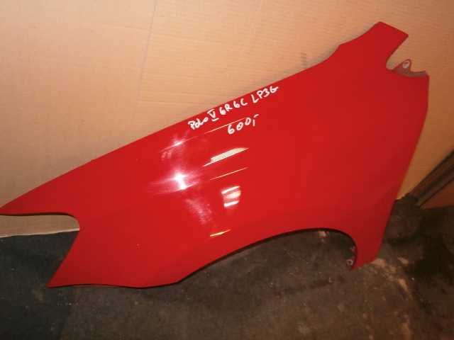 vw polo V 6R 6C błotnik przedni  prawy czerwony LP3g