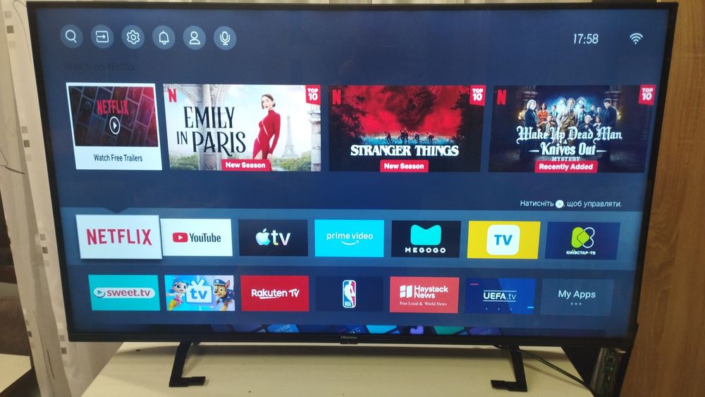 Телевізор hisense 43
43 дюйми, smart , 4k, uhd ,повністю