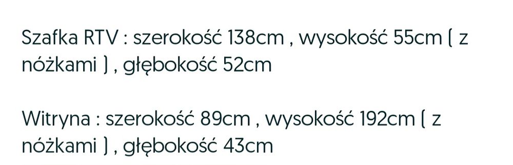 Witryna i  szafka nocna i szafka pod tv bodzio możliwy transport za do