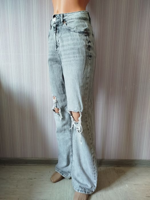 Трендовые Wide Leg джинсы FB Sister | Идеальный Light Grey | XS