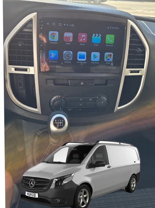 Rádio Android 14 com GPS Mercedes Vito 3 (Artigo Novo)