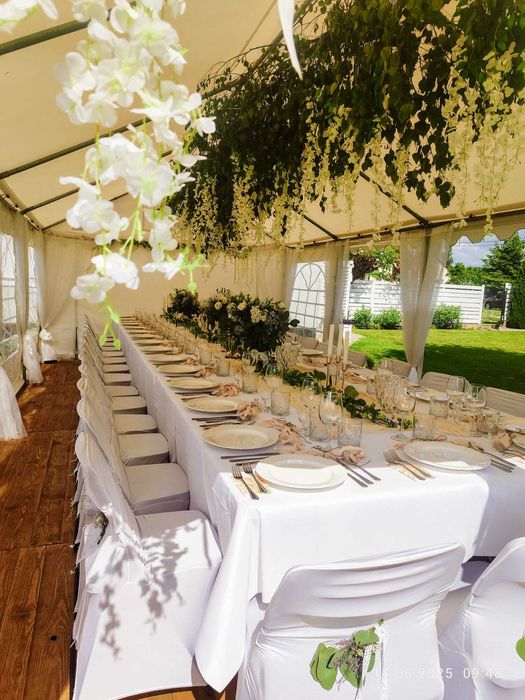 Wynajem namiotów imprezowych - stoły, krzesła, drewniany parkiet !