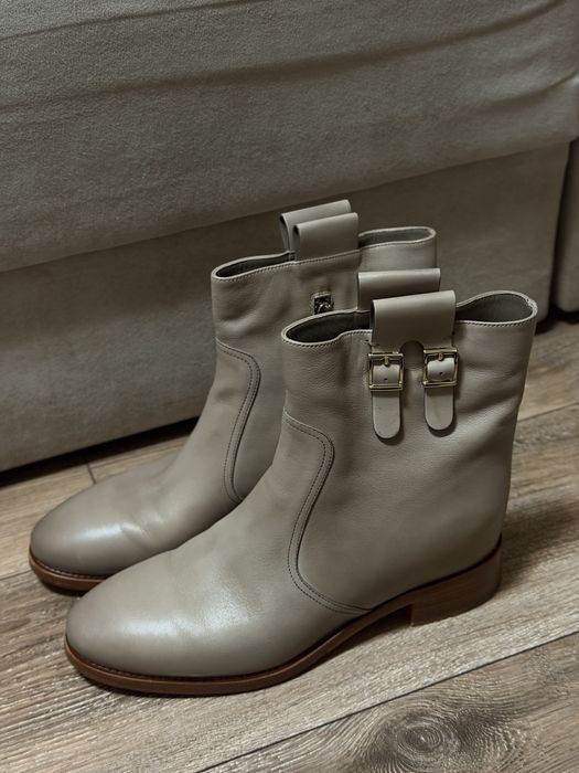 Черевики чоботи santoni бежеві 39 розмір