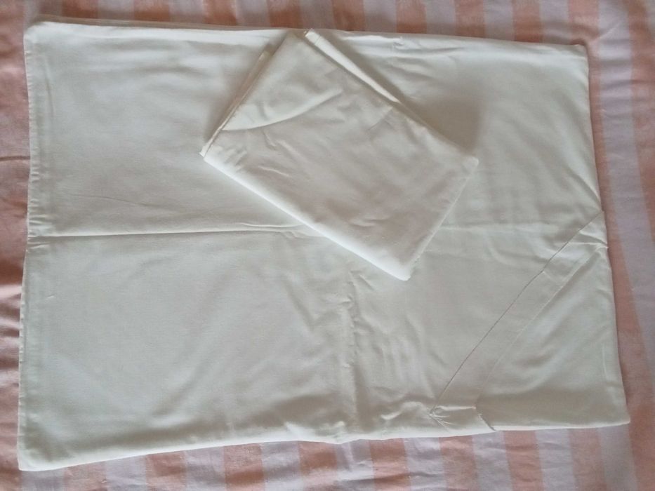 нова дитяча постіль біла (підковдра та простирадло) бавовна