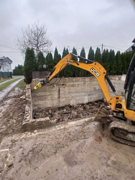 Wynajem minikoparki z operatorem.MŁOT,KRÓTKIE TERMINY–Kraków i okolice