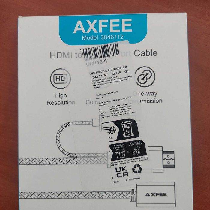 Адаптер AXFEE HDMI - DisplayPort