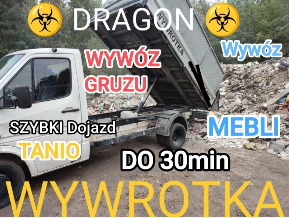 Tani wywoz gruzu-WYWROTKA-DRAGON-Meble,Odpady,Gałęzie,Krzaki,Transport