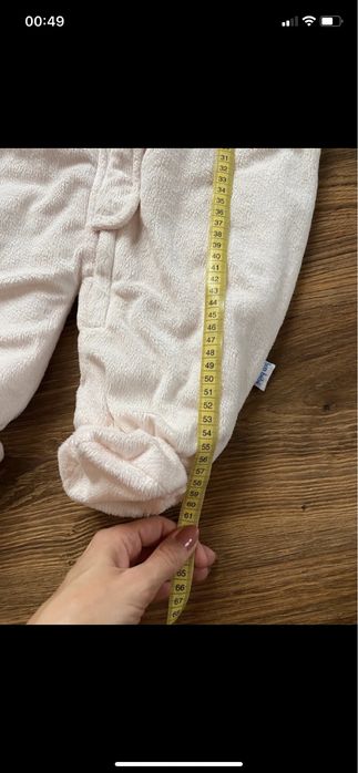 Kombinezon zimowy jesienny polarowy 68 74 pudrowy róż