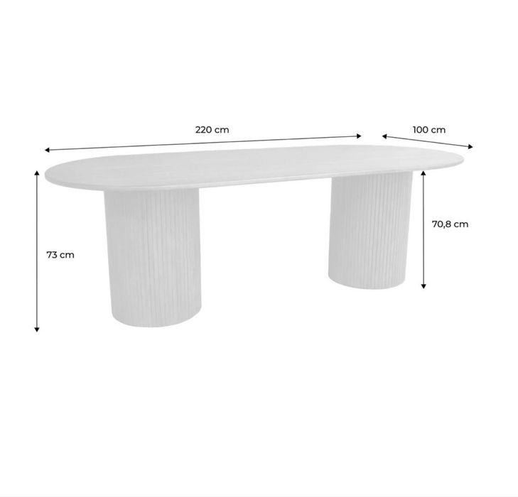 Mesa de jantar oval | Nogueira