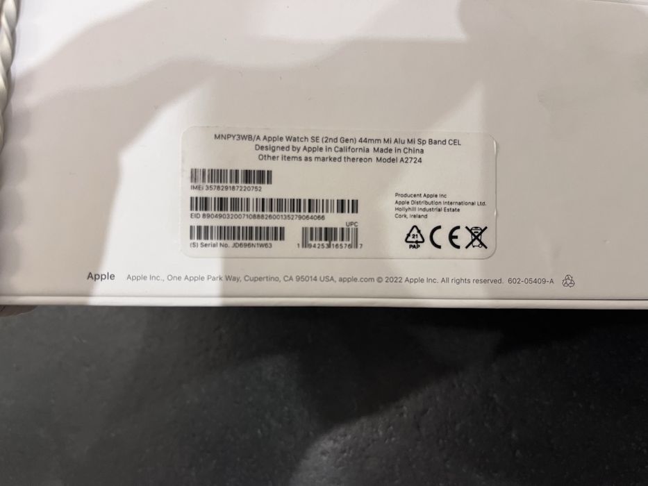 Jak NOWY Apple WatchSE2 44mm + cellular + pasek pancerny (bateria 95%)