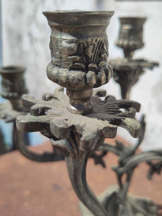 Candelabros (2) de latão - vintage, baroque style