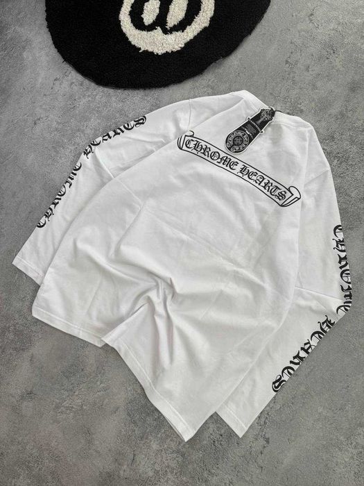 Білий Лонгслів Chrome Hearts з бірками (Хром Хартс)