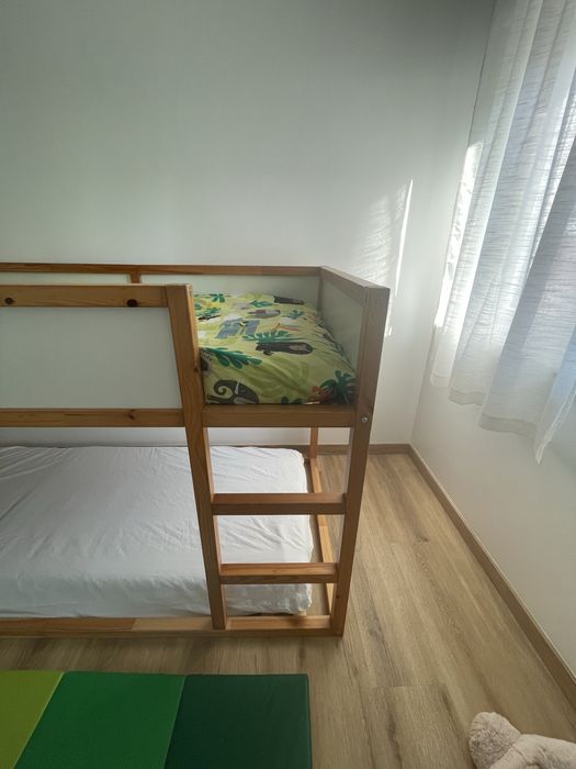 Cama Kura + Colchao+ Estrado + Dossel