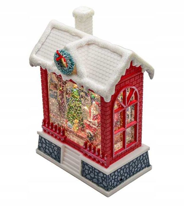 Latarenka Lampion Świąteczny Ozdoba Dekoracja Domek Mikołaj Grający