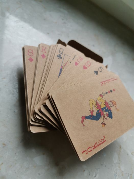 Karty do gry gra karciana nowe eco brązowe komplet