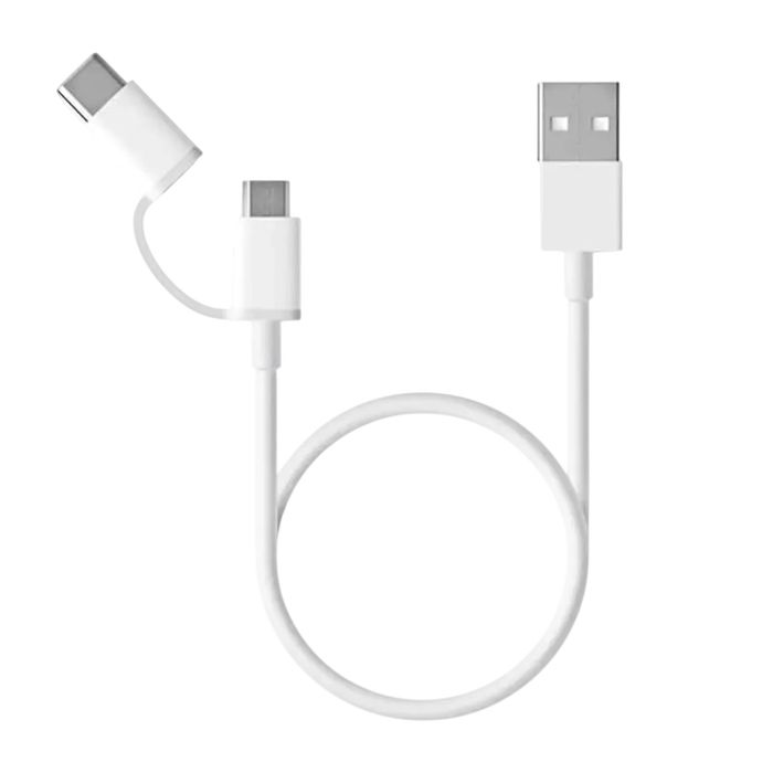 Cabo usb2.0 - micro usb e usb - c (30cm) - xiaomi