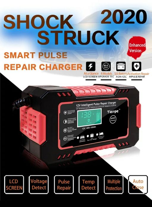 Carregador bateria carro e moto.