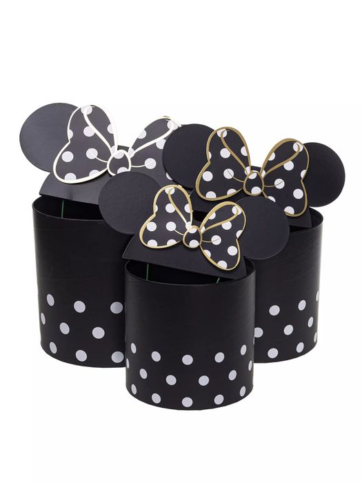 Pudełko Flower Box 3szt okrągłe Micky czarne. Nowy Produkt