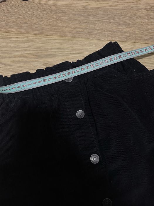 Осіння спідниця міні чорна вельветова, шкіряна