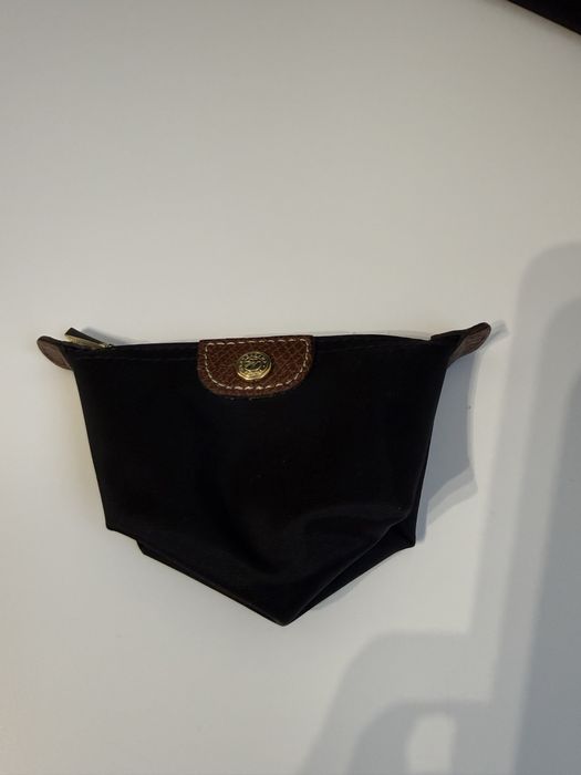 Portfel Longchamp mini black nylon leather