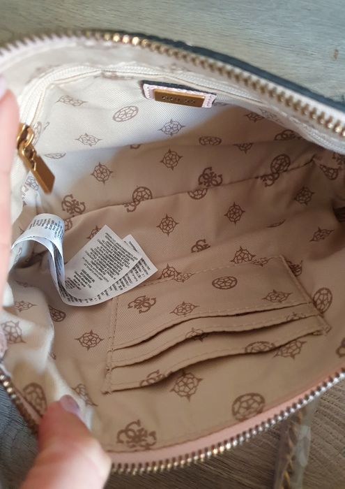 Torba torebka na ramię pudrowy róż GUESS HELAINA MINI CROSSBODY