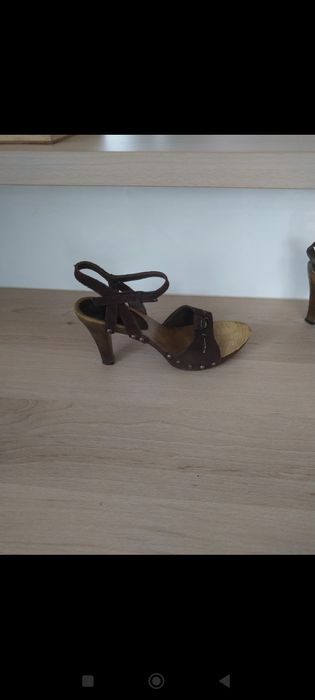 Sandały brązowe drewniaki