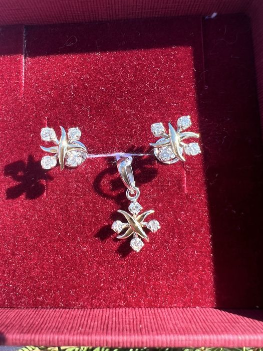 Сережки з діамантами Tiffany#Пусеты с бриллиантами#Золотые серьги