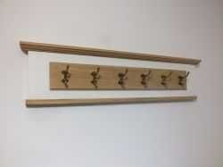 Wieszak ścienny na ubrania, lite drewno dębowe oraz sosnowe SOLIDNY