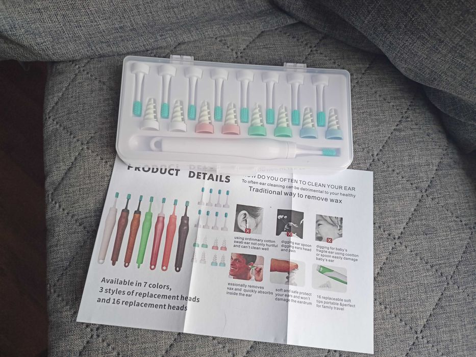 Przyrząd do czyszczenia uszu 16 dodatkowych końcówek silikonowych