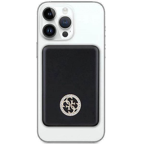 Powerbank indukcyjny Guess MagSafe 4G Strassed Metal Logo 15W 5000mAh