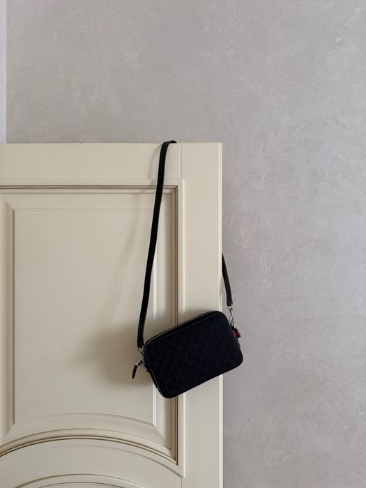 Сумка Gucci Оригинал Через Плечо l Gucci GG Supreme Canvas Camera Bag Black l Мужская Сумка Gucci l Gucci Оригинал