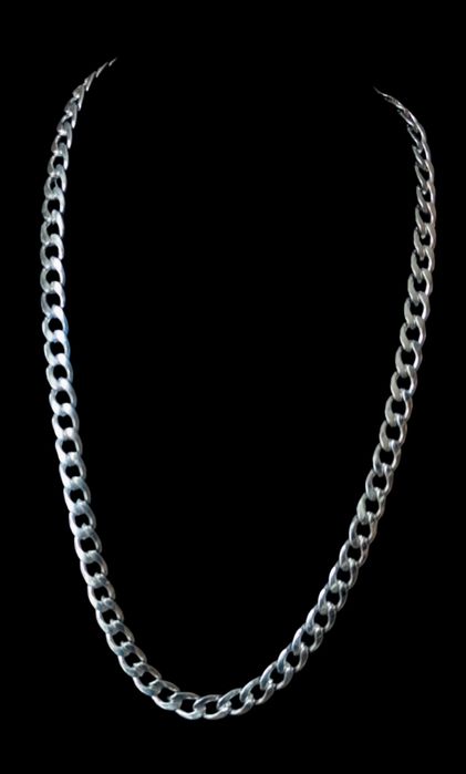 Naszyjnik męski pancerka 60 cm 9,5 mm – stal szlachetna, srebrny