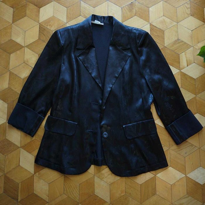 Marynarka czarna motyw wzór połyskująca błyszcząca 38 M