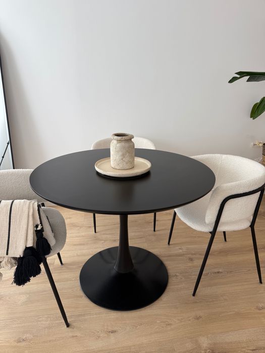 Mesa de Jantar Redonda Maison du Monde (120cm) - Preta