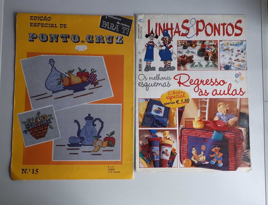 Folhetos  6 com esquemas de Ponto Cruz
