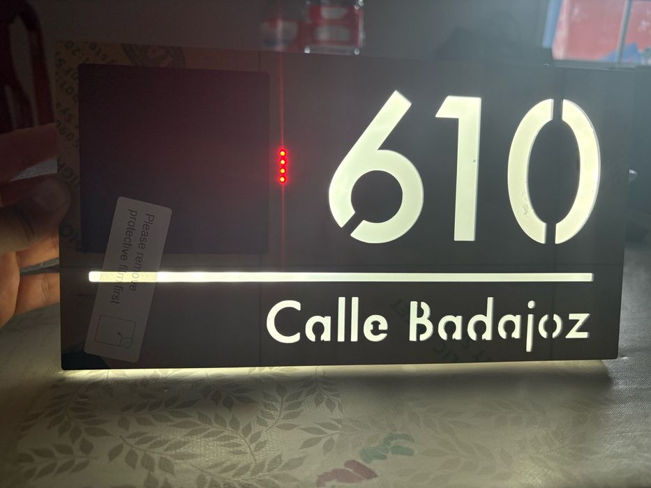 Placa numero casa solar LED