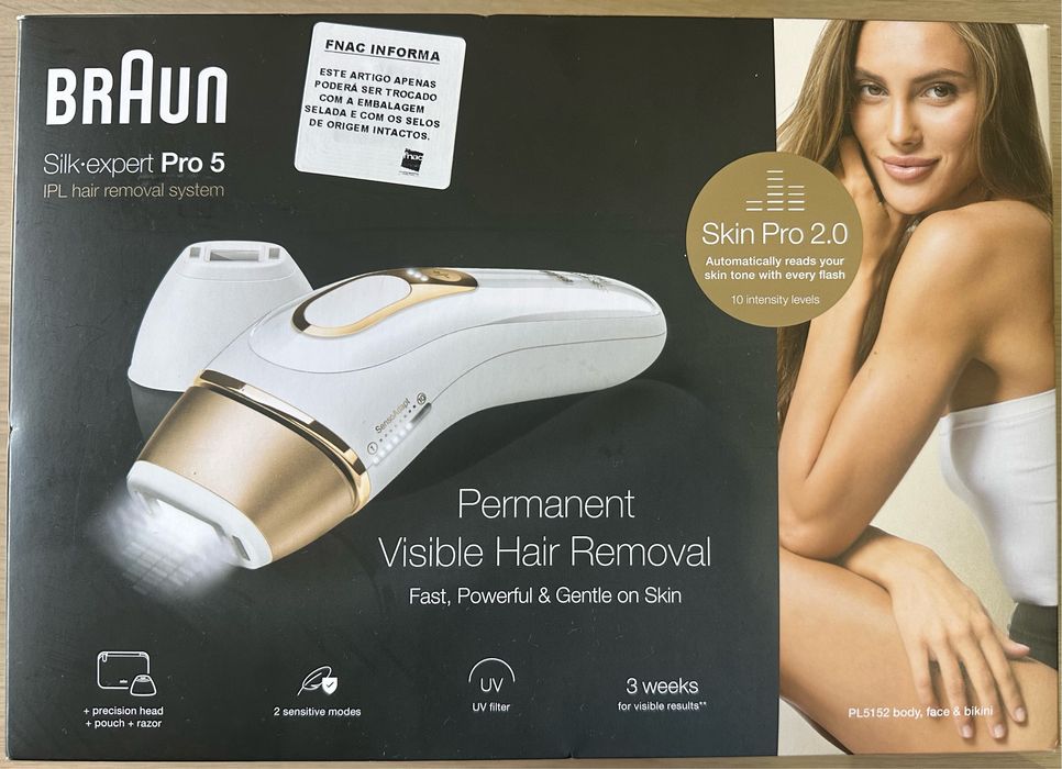 Depiladora a laser Braun Silk-expert Pro 5 nova (400.000 flashes)