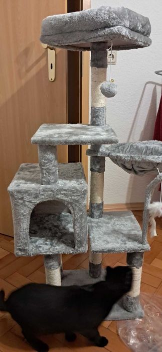 Drapak dla kota z zabawką, wieża dla kotów , domek dla kota, NOWY