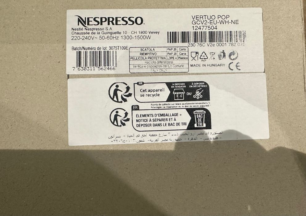Máquina nespresso  vertuo  pop