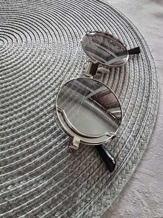 SHAUNA Retro metalowe punkowe okulary przeciwsłoneczne okrągłe