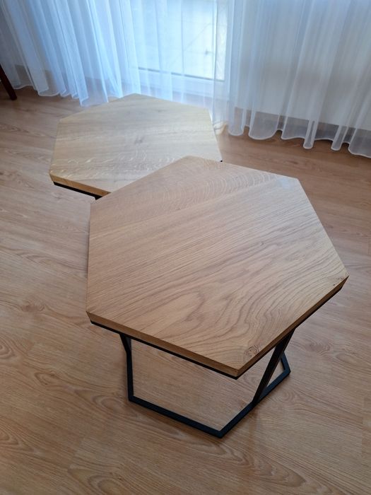 Loftowe stoliki dębowe