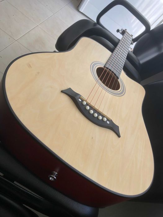 Violão Novo - 38 Polegadas, Capa, Correia, Paleta, capotraste, afinado