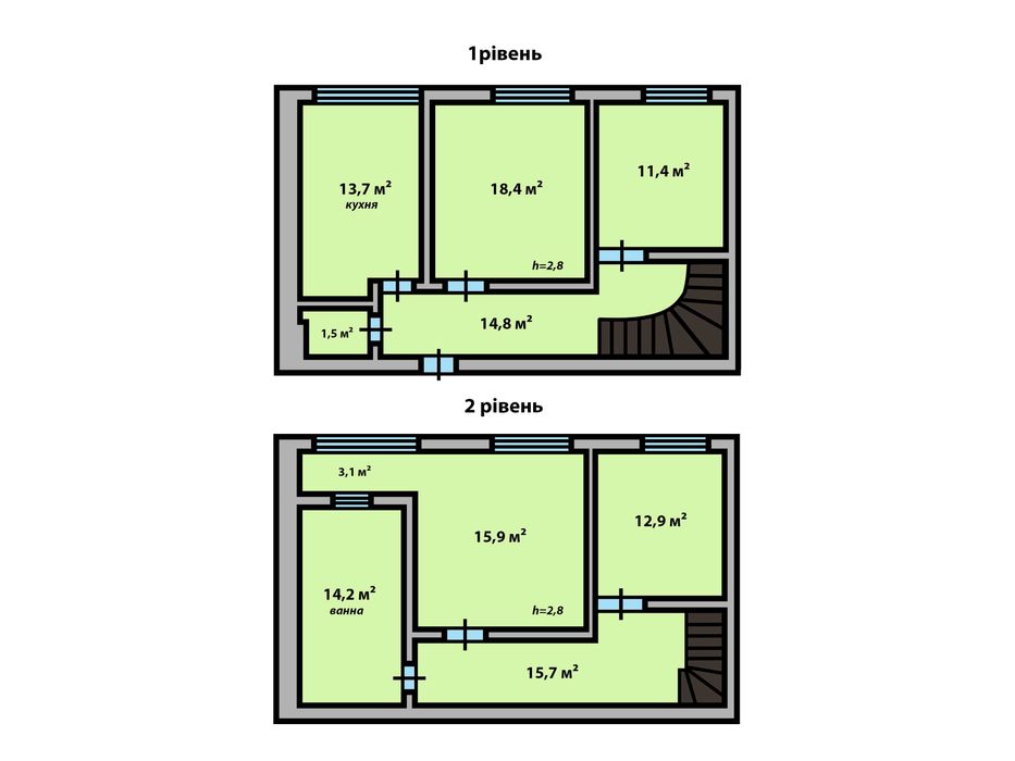 4-кім.,квартира у новобудові, 121 м², на Роксоляни, в зданому будинку.