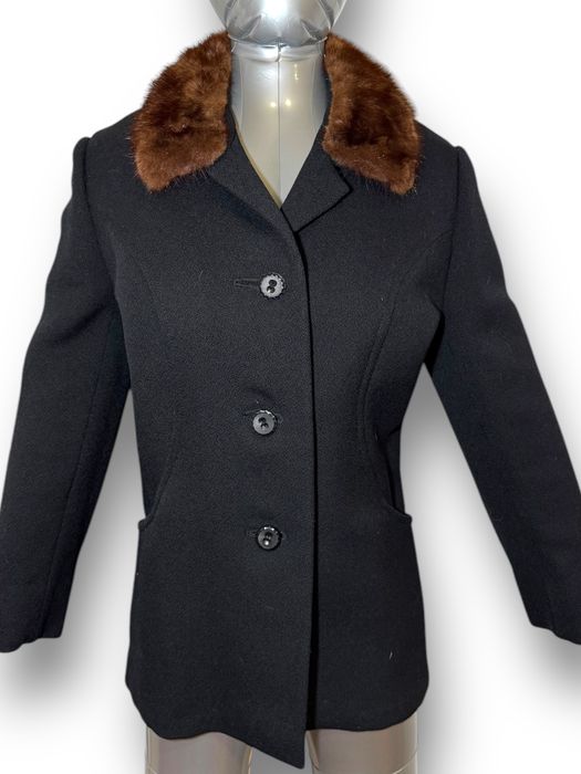 Vintage | Casaco de Pele Verdadeira | Casaco Lã Virgem