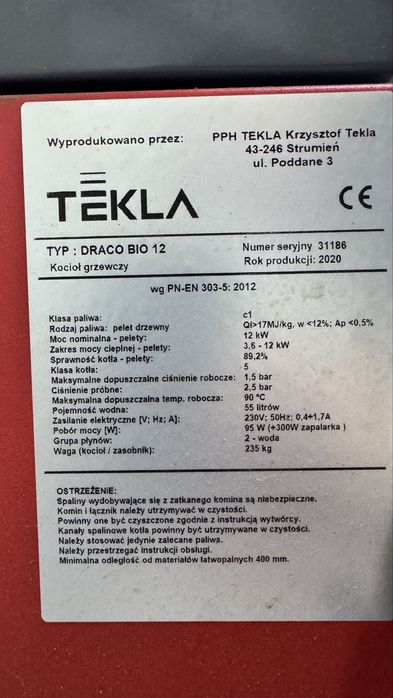 Kocioł Tekla 12 KW