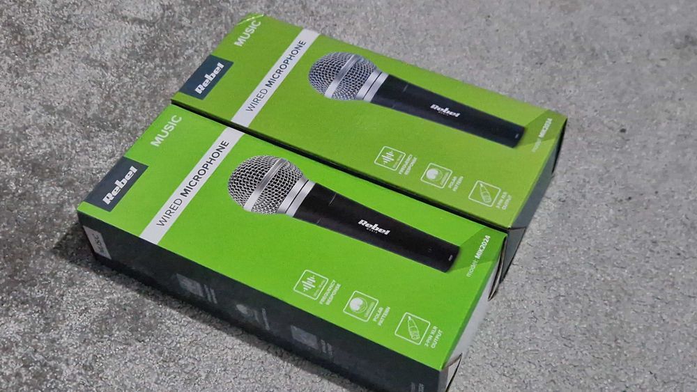 NOWY Mikrofon Dynamiczny Przewodowy REBEL DM-80 MIK2024 z kablem (1/2)