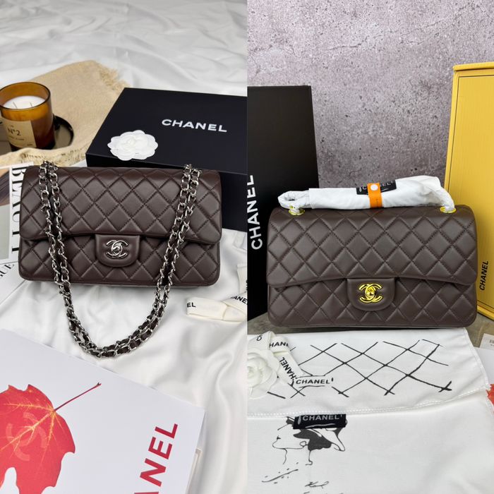 Сумка Chanel Chocolate шкіра | шоколадна | срібна і золота фурнітура