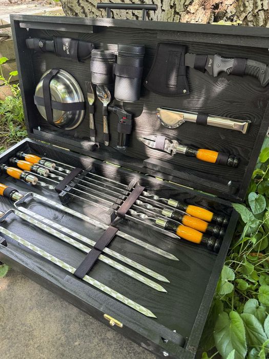 Шампура 3 мм в кейсе на подарок командиру мужчине начальнику